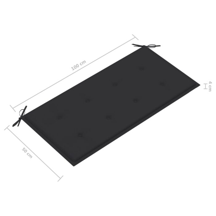 Coussin de banc de jardin anthracite 100x50x4 cm tissu oxford – Image 3