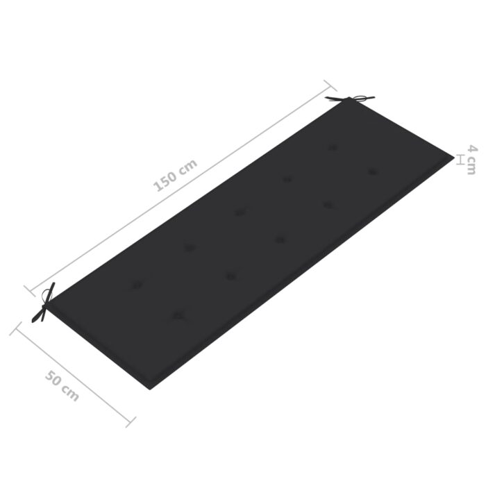Coussin de banc de jardin anthracite 150x50x3 cm tissu oxford – Image 3