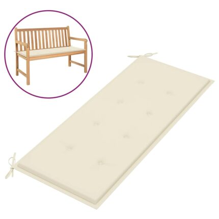 Coussin de banc de jardin crème 120x50x3 cm tissu oxford