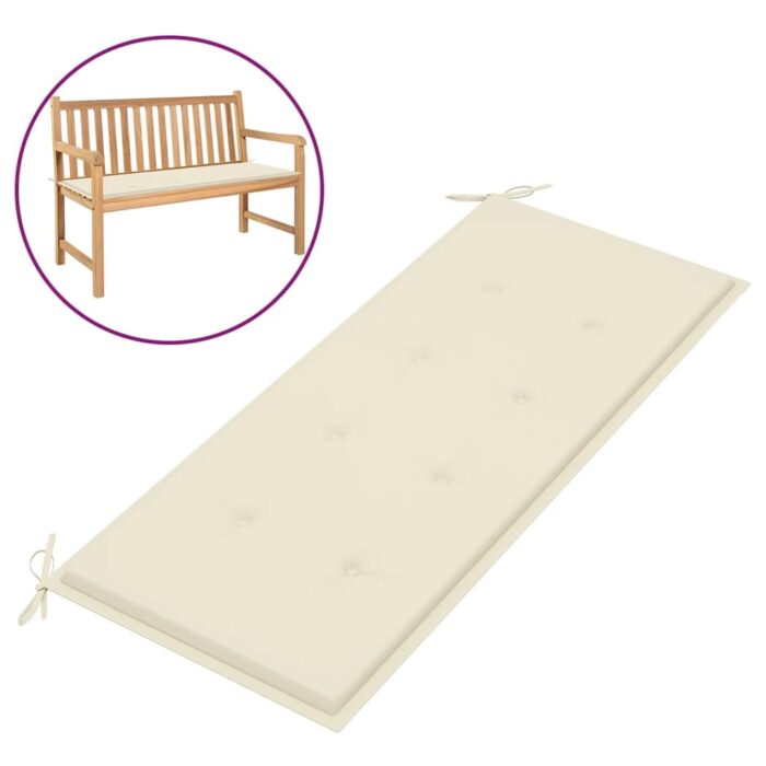 VXL8718475507611_m_en_hd_1.jpg Coussin de banc de jardin crème 120x50x3 cm tissu oxford – Image 1