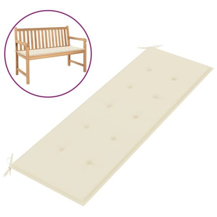 Coussin de banc de jardin crème 150x50x4 cm tissu oxford