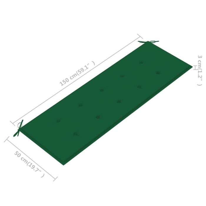 VXL8718475507703_g_en_hd_4.jpg Coussin de banc de jardin vert 150x50x3 cm tissu oxford – Image 4
