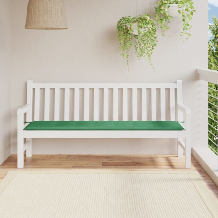 Coussin de banc de jardin vert 180x50x3 cm tissu oxford – Image 1