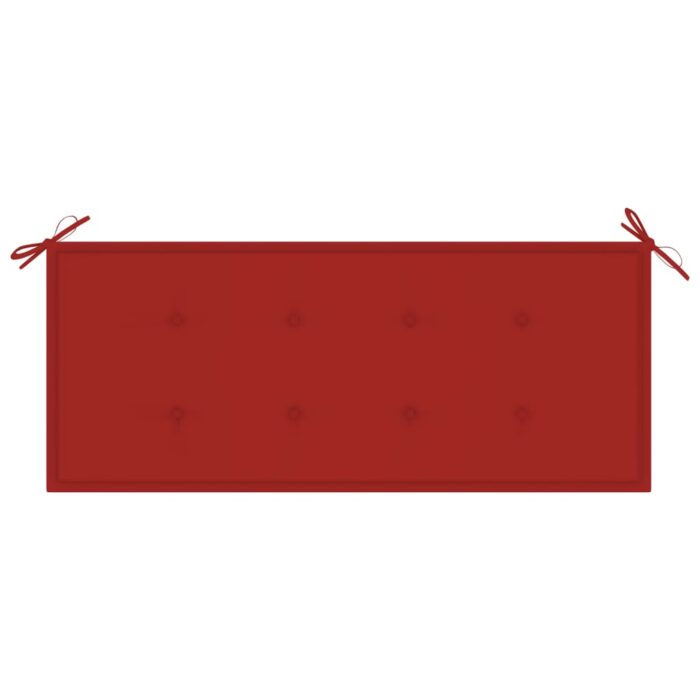 Coussin de banc de jardin rouge 120x50x4 cm tissu oxford – Image 2