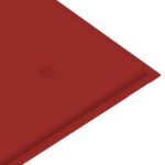 Coussin de banc de jardin rouge 120x50x4 cm tissu oxford – Image 3