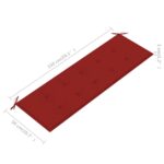 Coussin de banc de jardin rouge 150x50x3 cm tissu oxford – Image 4