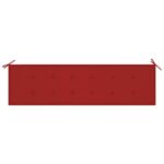 Coussin de banc de jardin rouge 180x50x3 cm tissu oxford – Image 2