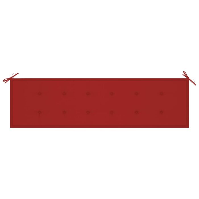 Coussin de banc de jardin rouge 180x50x3 cm tissu oxford – Image 2