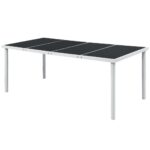 Table de jardin 190x90x74 cm Noir Acier