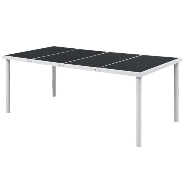 Table de jardin 190x90x74 cm Noir Acier – Image 1