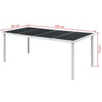 Table de jardin 190x90x74 cm Noir Acier – Image 2