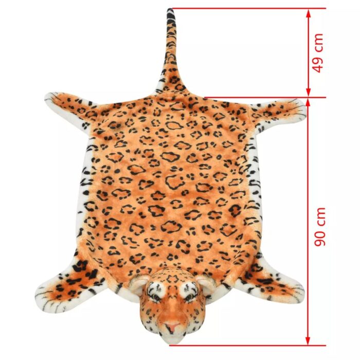 Tapis en peluche en forme de léopard 139 cm Marron – Image 3