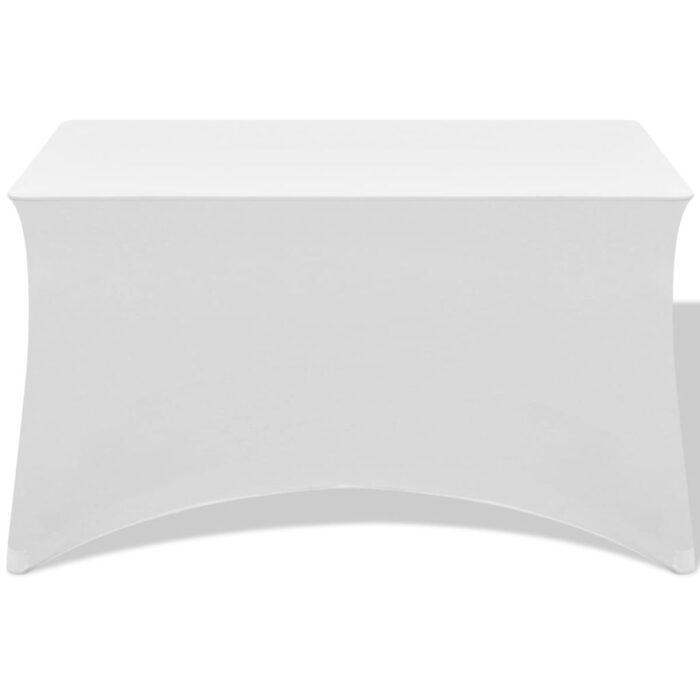 Housses extensibles pour table 2 pièces 120x60,5x74 cm Blanc – Image 2