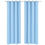 Rideau avec œillets métalliques 2 pcs 135 x 175 cm Turquoise