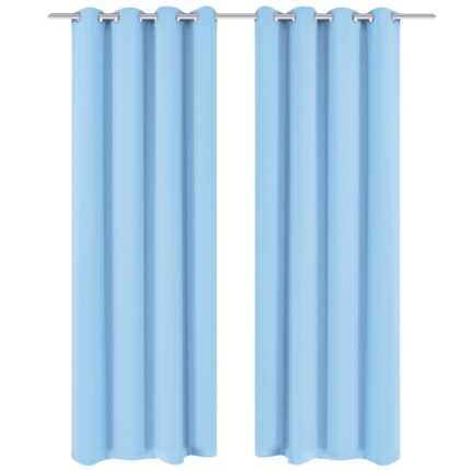 Rideau avec œillets métalliques 2 pcs 135 x 175 cm Turquoise