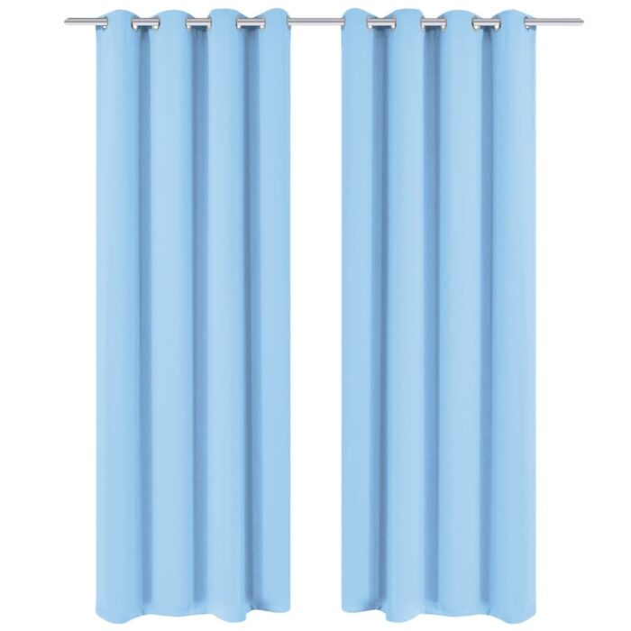 Rideau avec œillets métalliques 2 pcs 135 x 175 cm Turquoise – Image 1