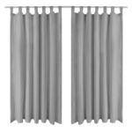 Rideau occultant avec boucles 2 pcs 140 x 225 cm Gris