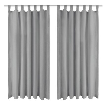 Rideau occultant avec boucles 2 pcs 140 x 225 cm Gris
