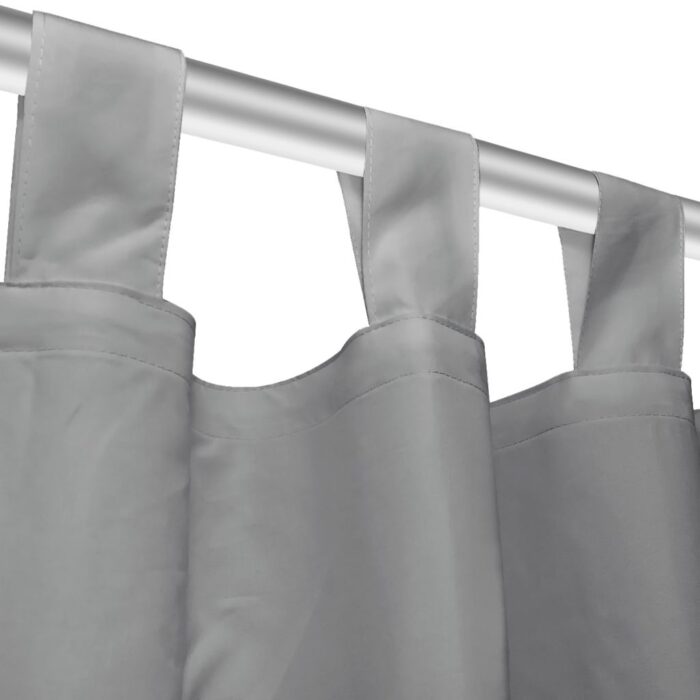 Rideau occultant avec boucles 2 pcs 140 x 225 cm Gris – Image 2