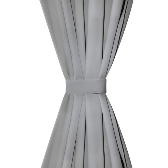 Rideau occultant avec boucles 2 pcs 140 x 225 cm Gris – Image 3
