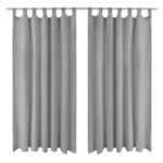 Rideau occultant avec boucles 2 pcs 140 x 245 cm Gris