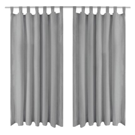 Rideau occultant avec boucles 2 pcs 140 x 245 cm Gris