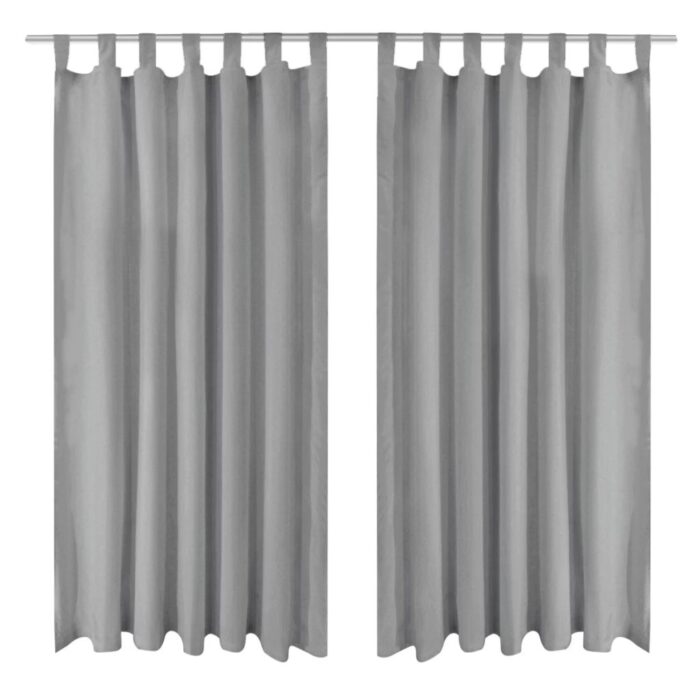 VXL8718475516415_a_en_hd_1.jpg Rideau occultant avec boucles 2 pcs 140 x 245 cm Gris – Image 1