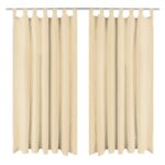 Rideau occultant avec boucles 2 pcs 140 x 175 cm Beige