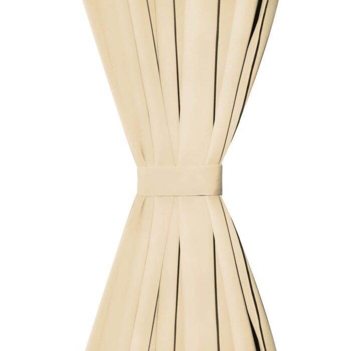 Rideau occultant avec boucles 2 pcs 140 x 175 cm Beige – Image 3