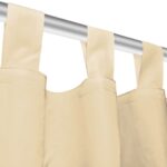 Rideau occultant avec boucles 2 pcs 140 x 245 cm Beige – Image 2