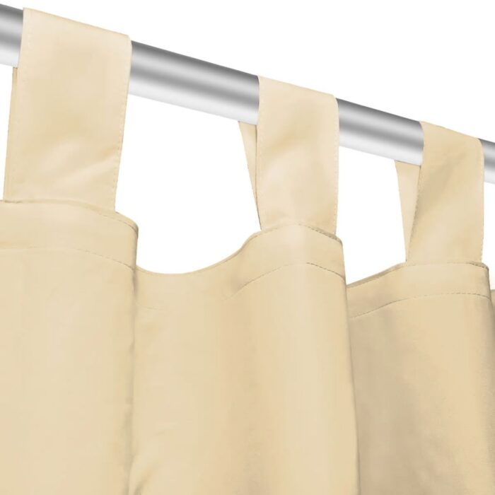 Rideau occultant avec boucles 2 pcs 140 x 245 cm Beige – Image 2
