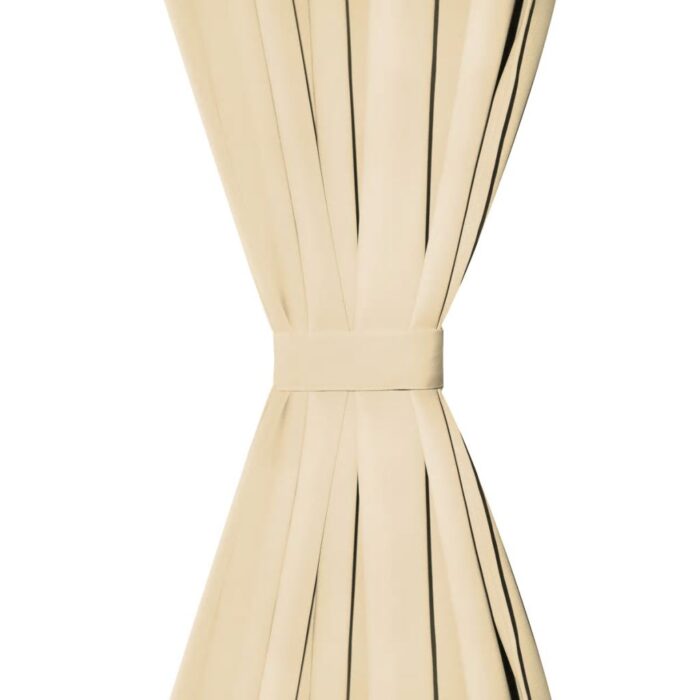 Rideau occultant avec boucles 2 pcs 140 x 245 cm Beige – Image 3