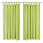 Rideau occultant avec boucles 2 pcs 140 x 175 cm Vert