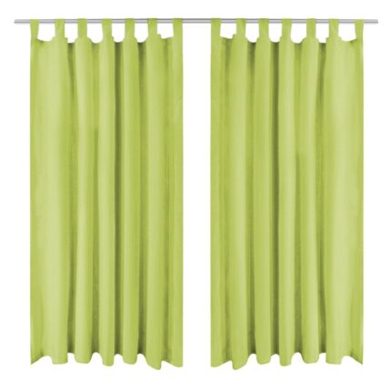 Rideau occultant avec boucles 2 pcs 140 x 225 cm Vert