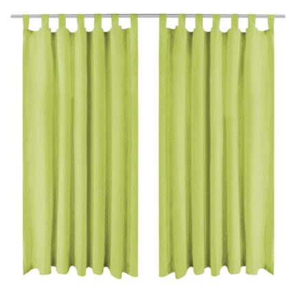 Rideau occultant avec boucles 2 pcs 140 x 245 cm Vert