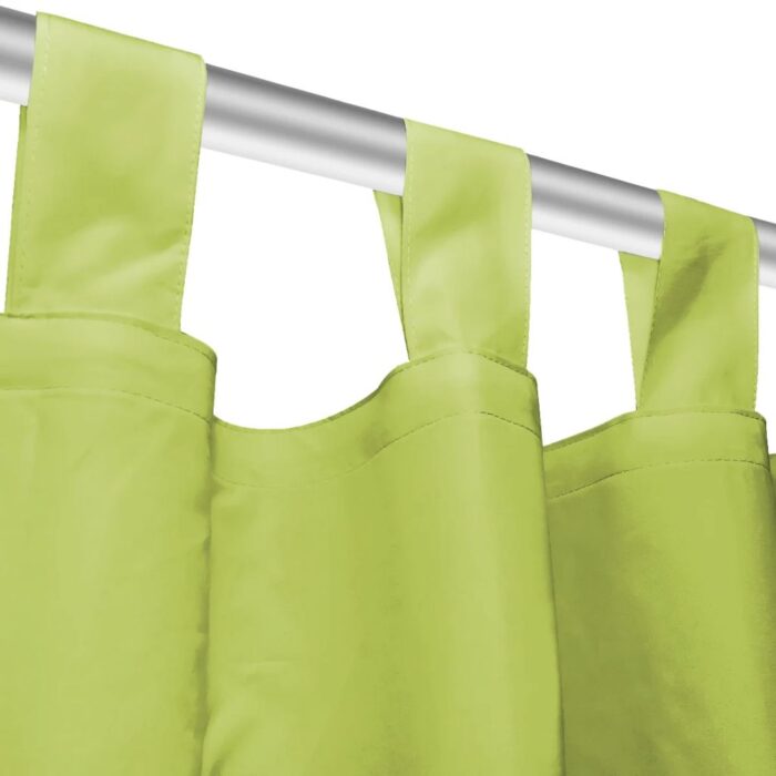 Rideau occultant avec boucles 2 pcs 140 x 245 cm Vert – Image 2