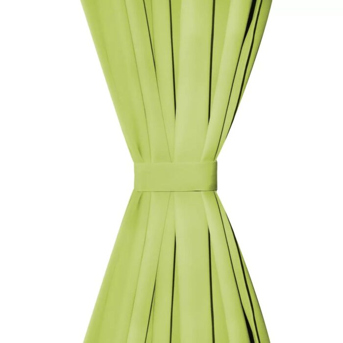 Rideau occultant avec boucles 2 pcs 140 x 245 cm Vert – Image 3