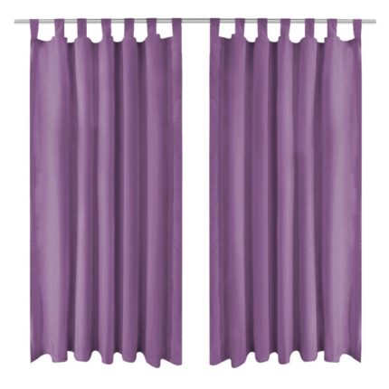 Rideau occultant avec boucles 2 pcs 140 x 175 cm Lilas