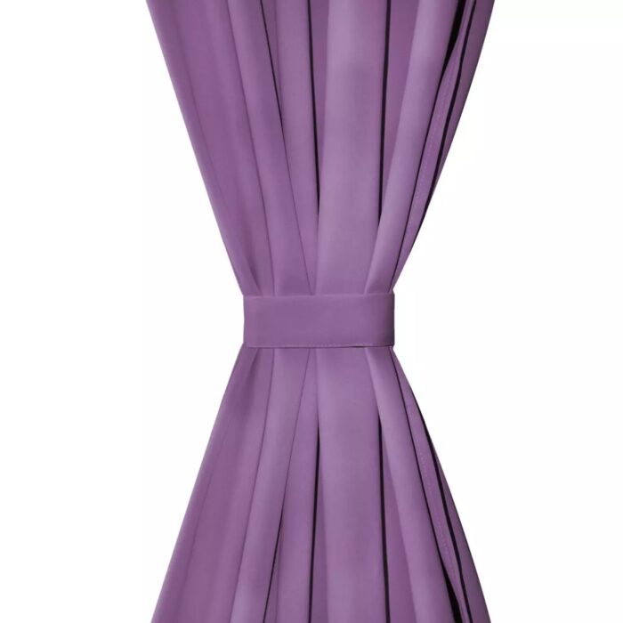 Rideau occultant avec boucles 2 pcs 140 x 175 cm Lilas – Image 3