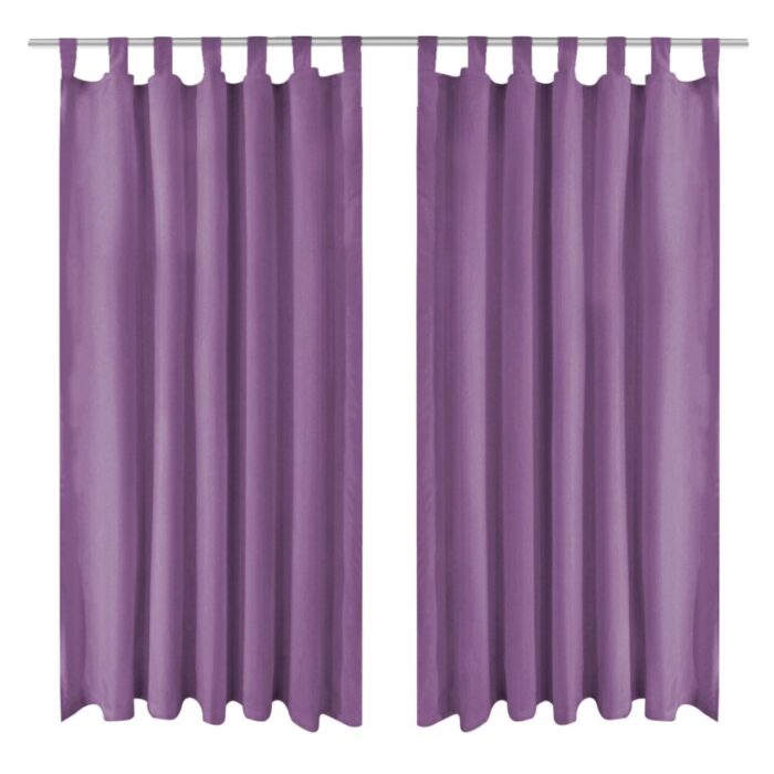 Rideau occultant avec boucles 2 pcs 140 x 225 cm Lilas – Image 1