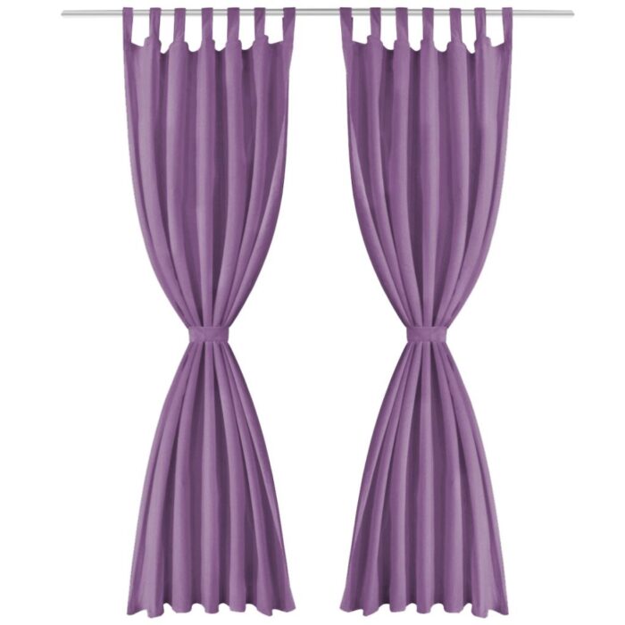 Rideau occultant avec boucles 2 pcs 140 x 225 cm Lilas – Image 2