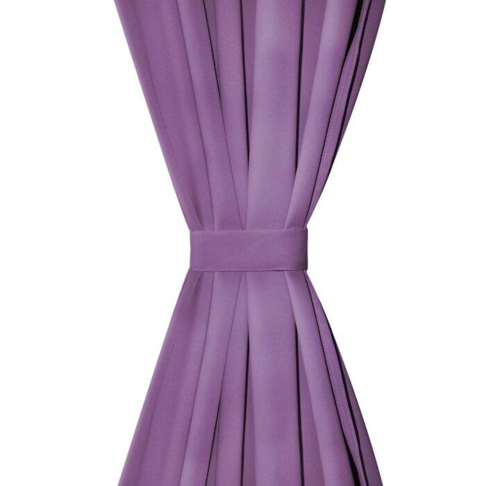 Rideau occultant avec boucles 2 pcs 140 x 225 cm Lilas – Image 3