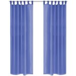 Rideau occultant 2 pcs Voile 140 x 225 cm Bleu royal