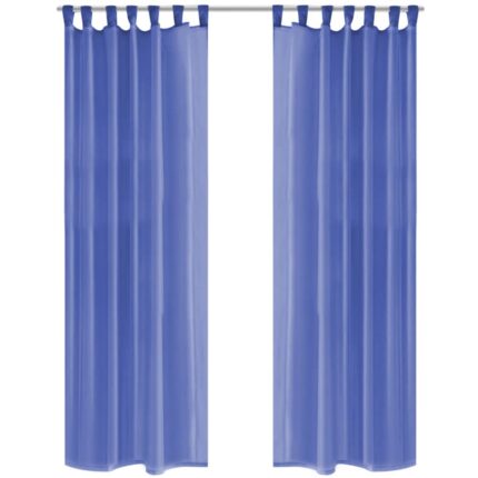 Rideau occultant 2 pcs Voile 140 x 225 cm Bleu royal