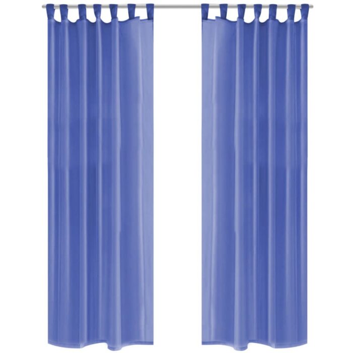 Rideau occultant 2 pcs Voile 140 x 225 cm Bleu royal – Image 1