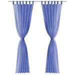 Rideau occultant 2 pcs Voile 140 x 225 cm Bleu royal – Image 2