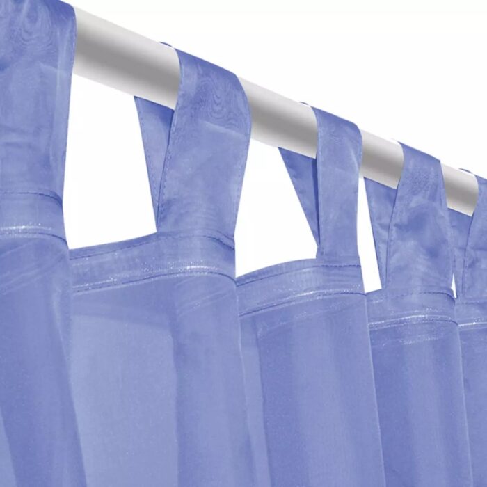 Rideau occultant 2 pcs Voile 140 x 225 cm Bleu royal – Image 3