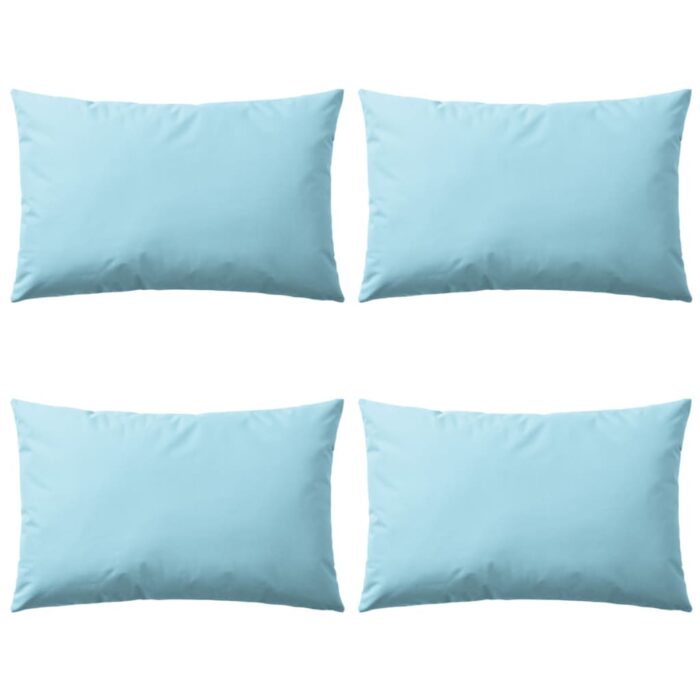 Oreiller d'extérieur lot de 4 60 x 40 cm Bleu clair – Image 1
