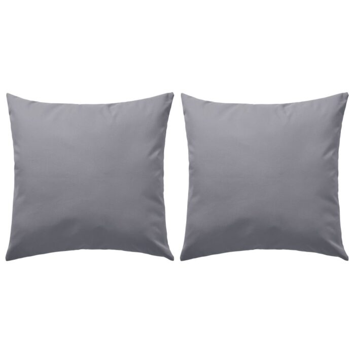 Oreiller d'extérieur lot de 2 45 x 45 cm Gris – Image 1