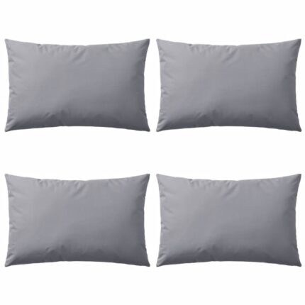 Oreiller d'extérieur lot de 4 60 x 40 cm Gris
